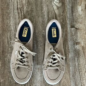 Keds Taupe Lace-Up suede Low-Top Sneakers
